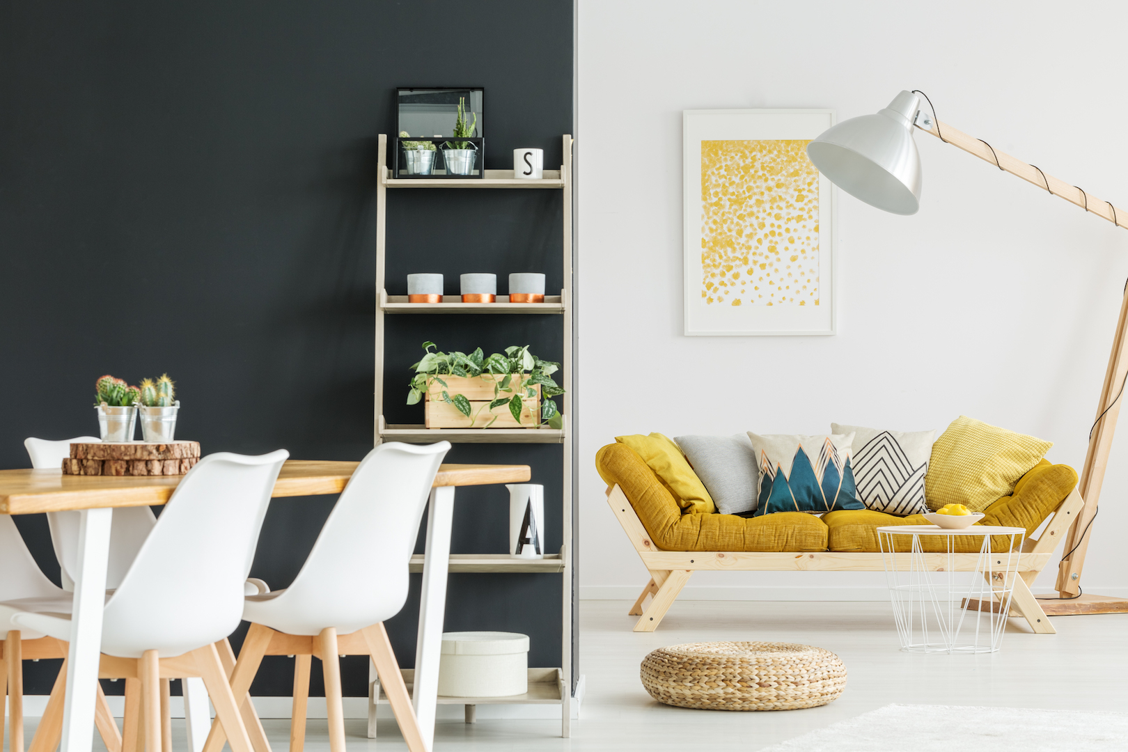 Plants on shelves Amazing oceanfront apartment